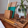 RH Alfriston Solid Oak Desk Organiser - Pen Phone Book Tray (Tray on the Right)