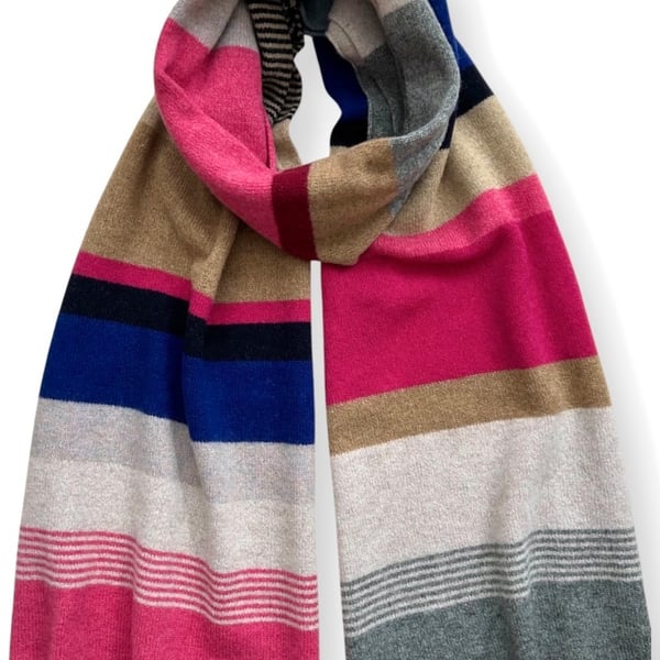 Engineered Stripe Big Scarf