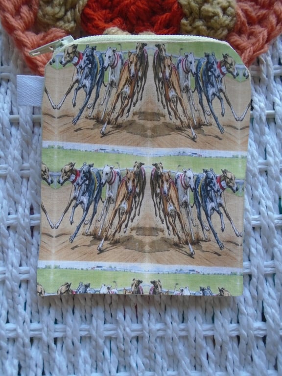 Racing Greyhounds Whippets Coin Purse or Card Holder 