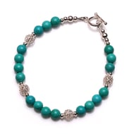 Turquoise Semi-Precious Stone Bracelet - Folksy
