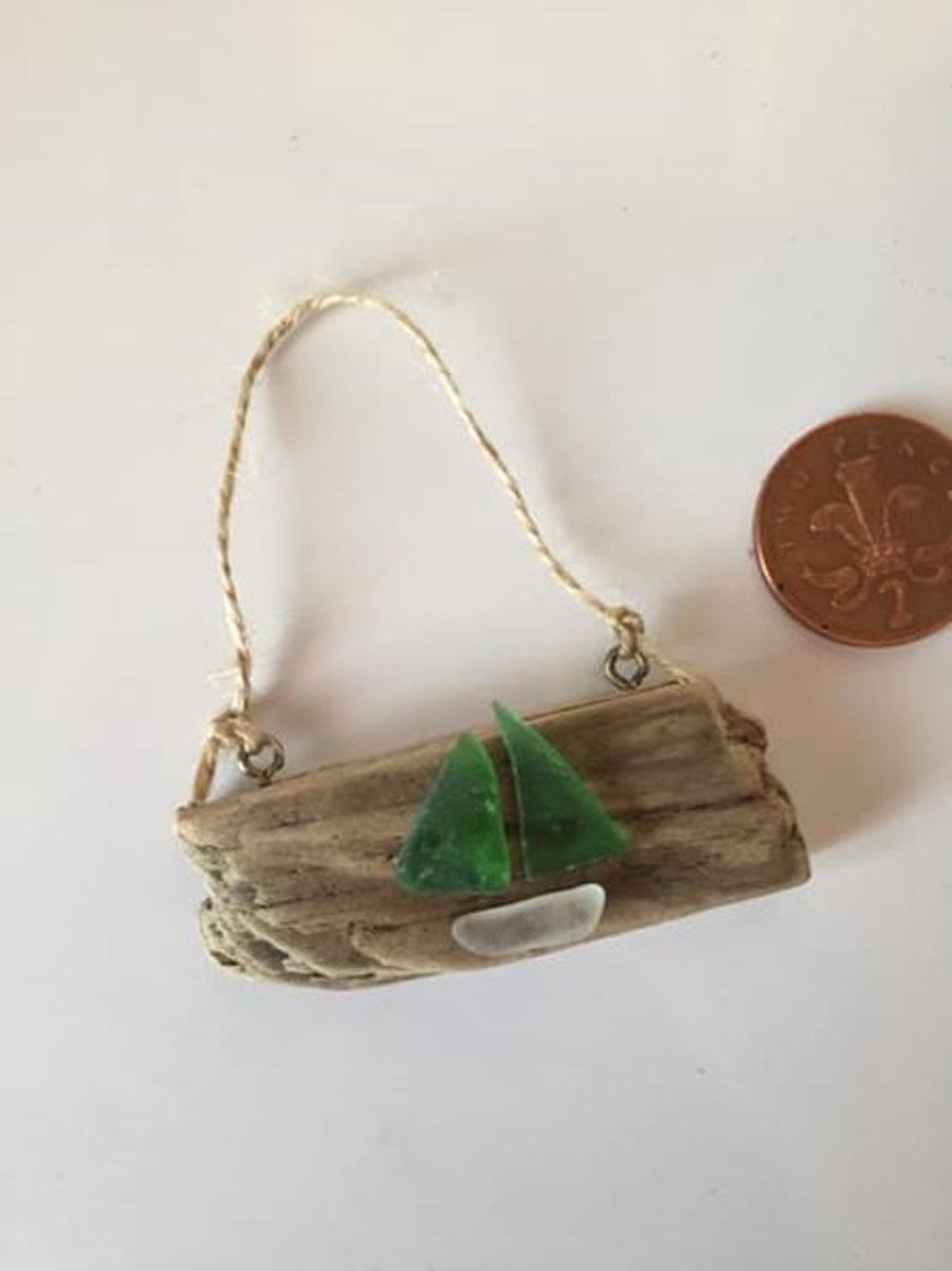 Driftwood and Sea Glass Yacht