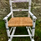 Rush seat personalised children's rocking chair - Insect field  style theme 