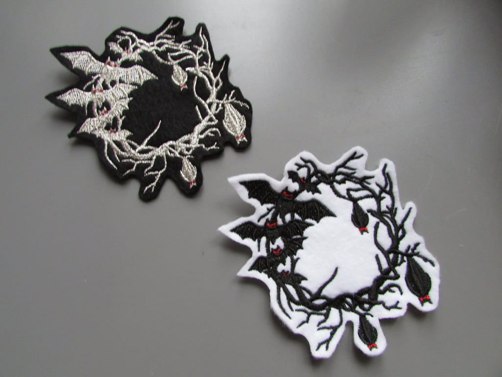 Embroidered Bat Applique Patch