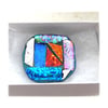 Patchwork Dichroic Fused Glass Brooch 063 Handmade 