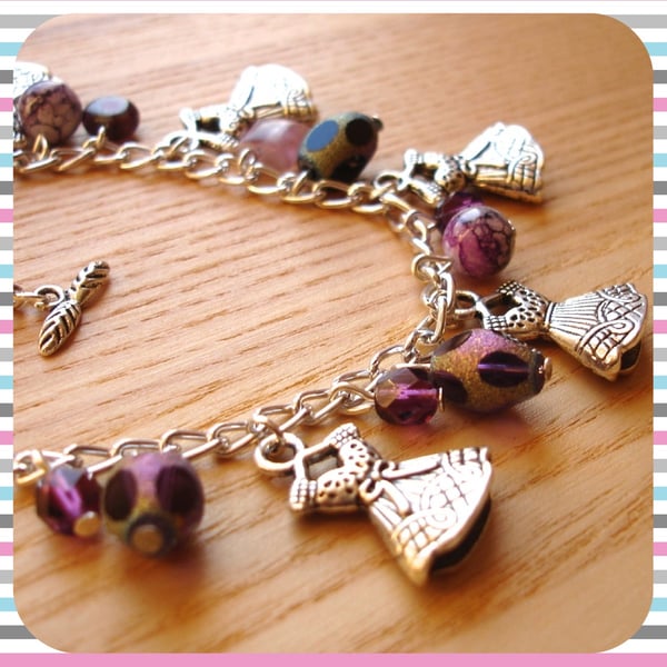 Purple Dress Charm Bracelet