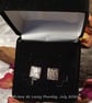 Fine Silver Square Clip on Earrings (ON SALE - HALF PRICE) - Image 4