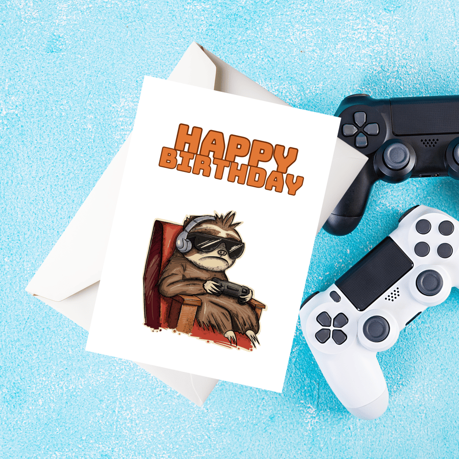 Gaming Birthday card Folksy
