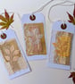 Set of 3 Gift Tags with Embroidered Autumn Leaf Collages