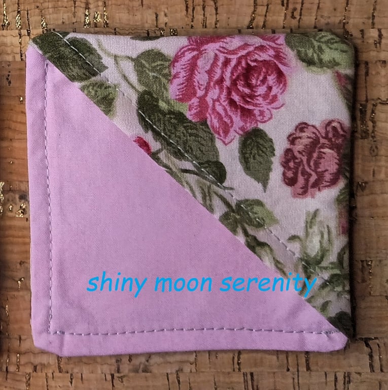 Pink & Red Roses on Pale Pink background, Corner Bookmark