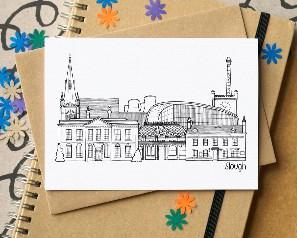 Slough Skyline Greetings Card