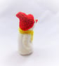 Red Hat Snowman, Needle felted Snowman, Felted Snowman Ornament, Cute Christmas  - Image 3