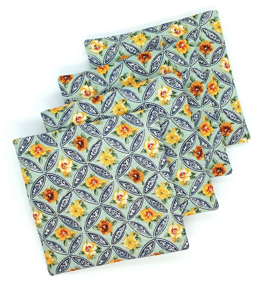 Pansies Fabric Coasters 369FF