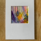 Unique Abstract Art work in a professionally cut aperture ready for framing.