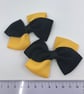 Black and Yellow Gold Diagonal Double with Bows on Clips (pair) - Image 3