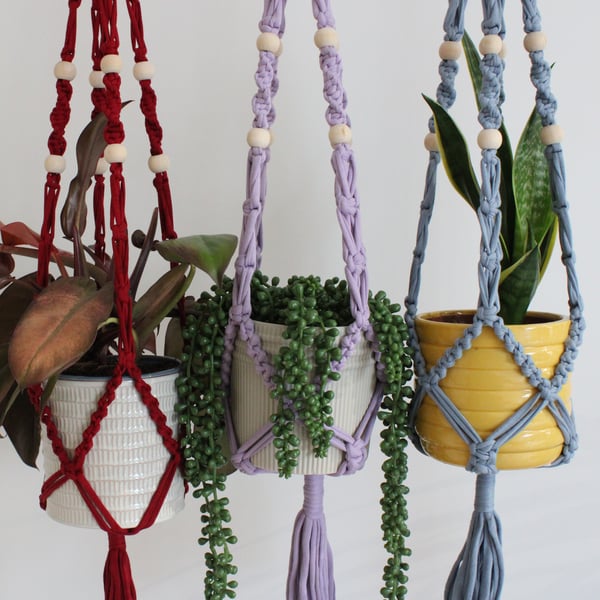 macrame pot holder, plant hanger