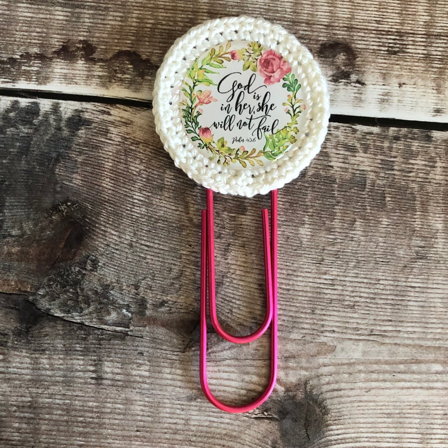 Bible scripture jumbo planner clip bookmark hand crocheted