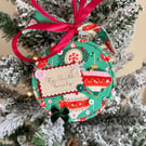 Personalised Bauble Print Hoop - Christmas Family Hoop 
