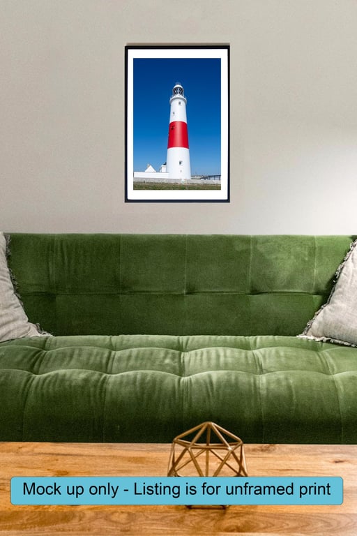 Portland Bill lighthouse print, Dorset coastal wall art