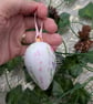 Sweet pea hand-painted ceramic heart ornament - Image 7