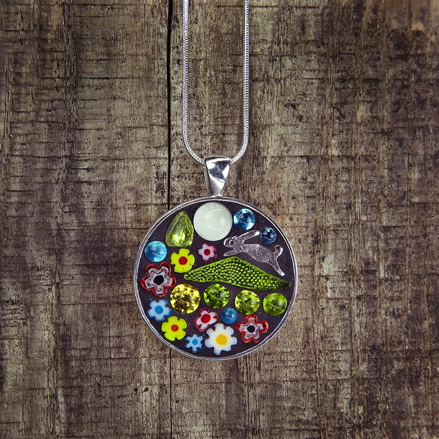 'Spring Day' - Glass Mosaic Pendant