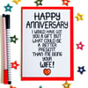 Funny Anniversary Card Happy Anniversary for Husband Rude Unisex Anniversary