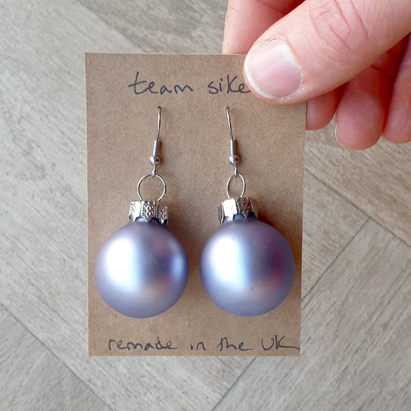 Frosted Lilac Bauble Earrings