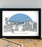 Nottingham Skyline Art Print - Image 3