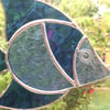 Stained Glass Fish Suncatcher - Handmade Window Decoration - Blue