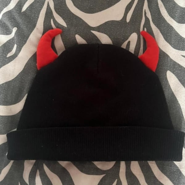 Handmade Upcycled Devil Beanie 