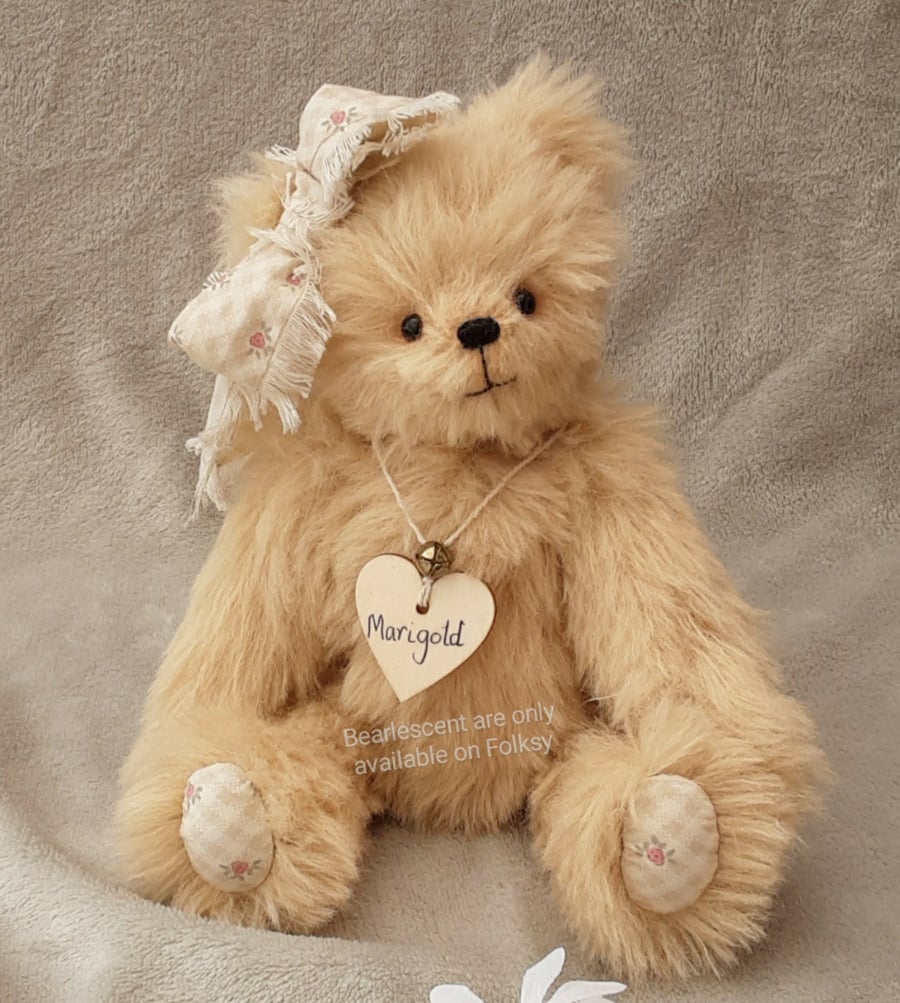 Luxury Alpaca Mohair Artist Bear, Unique Collectable Bear, One of a Kind Teddy