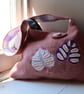 Recycled cashmere shoulder bag with leaf appliques - Image 1