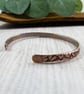 Copper Cuff - Embossed Floral Pattern with Antiqued Finish. Size Medium - Image 6
