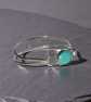 Amazonite Torque Bangle In Ethical Sterling Silver  - Image 4