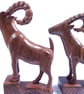 Set of 3 Hand Carved Wooden Goat Sculptures - Handmade Wooden Animal Home Decor - Image 2