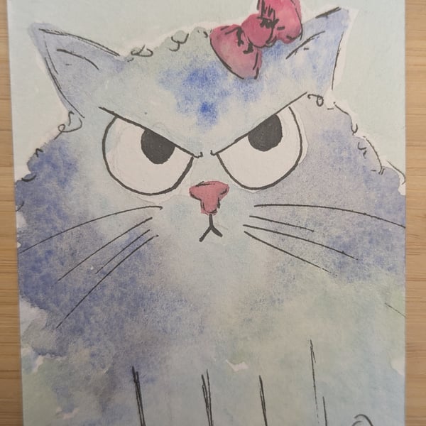 Original miniature watercolour "Mittens"