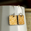 Mustard square drop earrings