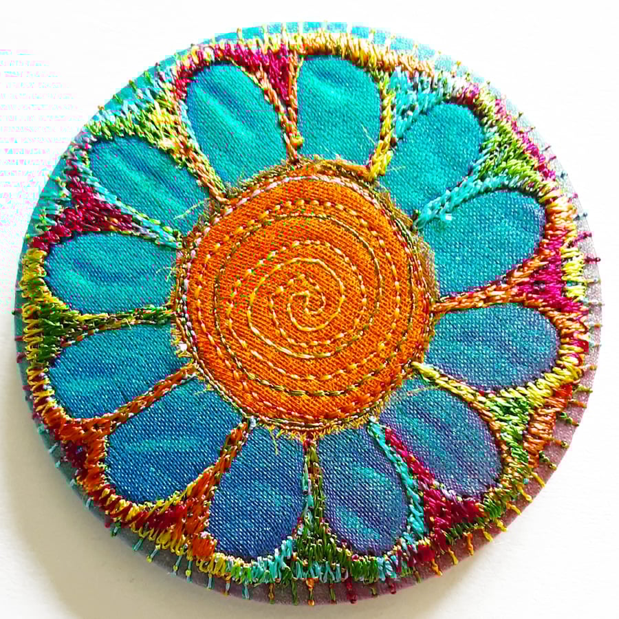 Flower Pocket Mirror 58mm Fabric Pocket Mirror Handbag Accessory