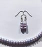 Lilac Genuine Freshwater Pearl Necklace & Earrings Set Silver Plated Jewellery  - Image 2