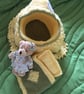 Pocket Ted in a Bed - Lemon and Green - Image 1