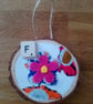 Wooden fun alphabet art with first letter scrabble tile - F flowers - Image 2