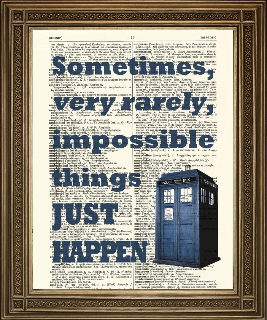 Doctor Who Tardis Print: Dictionary Art Wallhanging