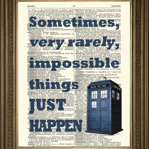 Doctor Who Tardis Print: Dictionary Art Wallhanging