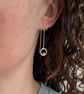 Sterling Silver Circle and Dot Long Earrings - JBJ1076 - Image 5