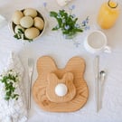 Breakfast Set- Bunny - Wooden Toast board & Egg Cup - Breakfast Gifts