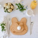 Breakfast Set- Bunny - Wooden Toast board & Egg Cup - Breakfast Gifts