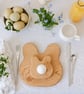 Breakfast Set- Bunny - Wooden Toast board & Egg Cup - Breakfast Gifts - Image 1