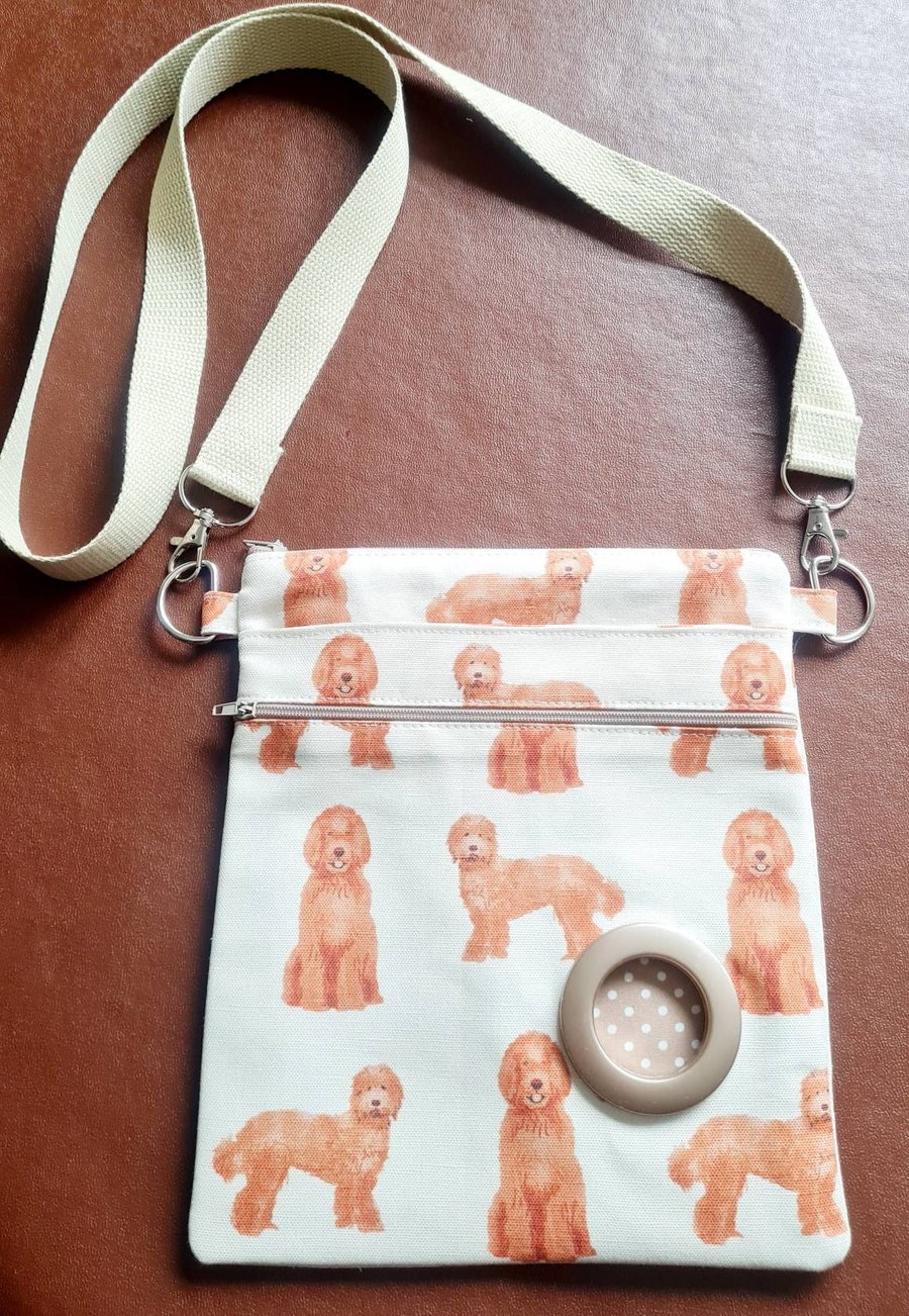 Dog walking bag in Labradoodle canvas fabric Folksy