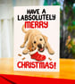 Labrador Christmas Card – Labsolutely Merry Christmas – Yellow Lab