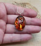 Amber pendant necklace. Sterling silver Reiki jewelry uk. 25x18mm necklace - Image 3
