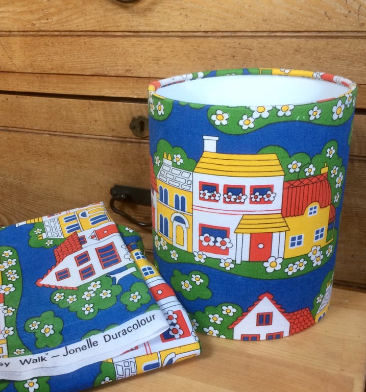 DAISY WALK RETRO Home Nursery Jonelle  Vintage Fabric Lampshade 